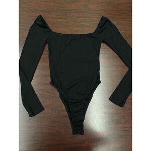 Princess Polly Black Charlotte Long Sleeve Bodysuit Size 2